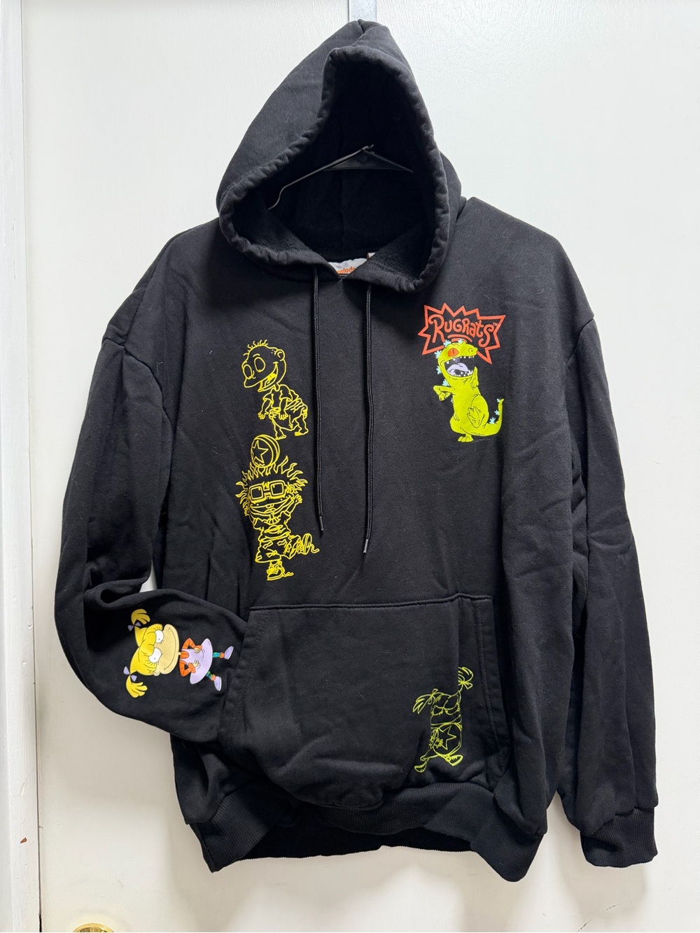 Nickelodeon Rugrats Hoodie Pullover Sz XL Adult Black Chuckie Tommy Reptar
